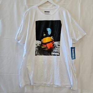 Fortnite Men's Graphic Gamer Durrr Burger Short Sleeve White Shirt 3X